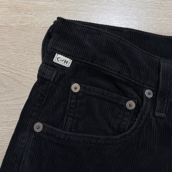 Citizens of Humanity Paloma Black Wide Leg Corduroy Pants - size 28 - Picture 5 of 11